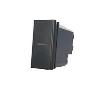puntoluceled Invertitore Assiale 1P 16A compatibile con BTicino Axolute - Nero - Modulo da incasso