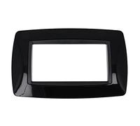 puntoluceled Placca Bombe bombata in tecnopolimero compatibile con BTicino Living International 4 moduli Nero - Cornice frontale da incasso cassetta 504