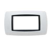 puntoluceled Placca Bombe bombata in tecnopolimero compatibile con BTicino Living International 4 moduli Bianco - Cornice frontale da incasso cassetta 504