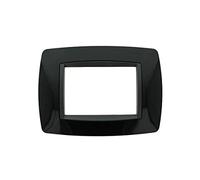 puntoluceled Placca Bombe Compatibile con BTicino Living International 3 Moduli | Nero