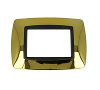 puntoluceled Placca Bombe Compatibile con BTicino Living International 3 Moduli | Oro Lucido