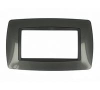 puntoluceled Placca Bombe Compatibile con BTicino Living International 4 Moduli | Acciaio Scuro
