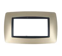 puntoluceled Placca Bombe Compatibile con BTicino Living International 4 Moduli | Bronzo | Supporti LN4703 L4703 (4 Posti, Bronzo cod.11)