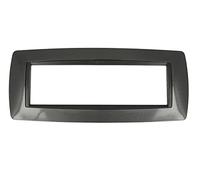 puntoluceled Placca Bombe Compatibile con BTicino Living International 7 Moduli | Acciaio Scuro | Supporti LN4703 L4703 (7 Posti, Acciaio Scuro cod.8)