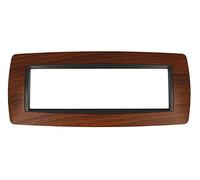 puntoluceled Placca Bombe Compatibile con BTicino Living International 7 Moduli | Radica Legno | Supporti LN4703 L4703 (7 Posti, Radica Legno cod.6)