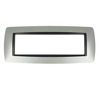 puntoluceled Placca Bombe Compatibile con BTicino Living International 7 Moduli | Silver