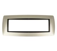 puntoluceled Placca Bombe Compatibile con BTicino Living International 7 Moduli | Titanio