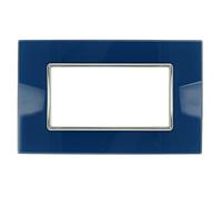 puntoluceled Placca Cristal Vetro Lucido Compatibile con BTicino Axolute 4 Moduli | Blu Capri 4Vt | 503 504 506 (4 Moduli, Blu Capri 4VT)