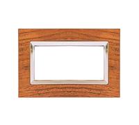puntoluceled Placca Elegance in Legno e Tecnopolimero compatibile con BTicino Matix 3 moduli Ciliegio - Cornice frontale da incasso cassetta 503