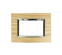 puntoluceled Placca Elegance in Legno e Tecnopolimero compatibile con BTicino Matix 3 moduli Frassino - Cornice frontale da incasso cassetta 503