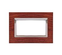 puntoluceled Placca Elegance in Legno e Tecnopolimero compatibile con BTicino Matix 3 moduli Noce - Cornice frontale da incasso cassetta 503