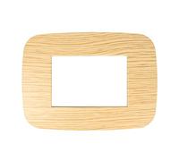 puntoluceled Placca Futura in tecnopolimero compatibile con BTicino Axolute 3 moduli Legno Chiaro - Cornice frontale da incasso cassetta 503