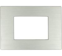 puntoluceled Placca in tecnopolimero effetto Metallo Satinato compatibile con Bticino Axolute Dynamic - 3/4/6 moduli - cornice copri interruttori 503/504/506/507 (3 Posti, Argento Satinato cod.7S)
