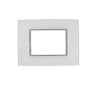 puntoluceled Placca in vetro lucido compatibile con BTicino Axolute 3 moduli Bianco - Cornice frontale da incasso cassetta 503