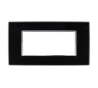 puntoluceled Placca in vetro lucido compatibile con BTicino Axolute 6 moduli Nero - Cornice frontale da incasso cassetta 506