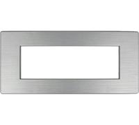 puntoluceled Placca Luxury Metallo Satinato Compatibile con BTicino Axolute 6 Moduli | Argento Satinato S | 503 504 506 (6 Posti, Argento Satinato cod.7S)