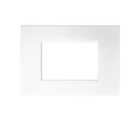 puntoluceled Placca Metallo Satinato Compatibile con BTicino Living International 3 Moduli | Bianco
