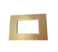 puntoluceled Placca Metallo Satinato Compatibile con BTicino Living International 3 Moduli | Oro