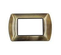 puntoluceled Placca Metallo Satinato Compatibile con BTicino Living International 7 Moduli | P09 Bronzo Spazzolato | Supporti LN4703 L4703 (7 POSTI, P09 BRONZO SPAZZOLATO)
