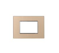 puntoluceled Placca Moon Vetro Lucido Compatibile con BTicino Axolute 3 Moduli | 503 504 506 (NON per Axolute Air)