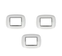 puntoluceled Placca Oval Or ompatibile con BTicino Axolute 3 Moduli | Bianco | Interno Cromo | 503 504 506
