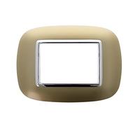 puntoluceled Placca Oval Or ompatibile con BTicino Axolute 3 moduli Bronzo - Cornice frontale da incasso cassetta 503