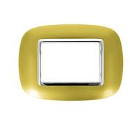 puntoluceled Placca Oval Or ompatibile con BTicino Axolute 3 Moduli | Oro Lucido