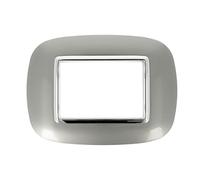 puntoluceled Placca Oval Or ompatibile con BTicino Axolute 3 Moduli | Silver