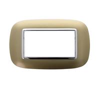 puntoluceled Placca Oval Or ompatibile con BTicino Axolute 4 moduli Oro - Cornice frontale da incasso