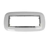 puntoluceled Placca Oval Or ompatibile con BTicino Axolute 6 Moduli | /Posti, Bianco | Interno Cromo | 503 504 506 (6 MODULI/POSTI, BIANCO cod.00)