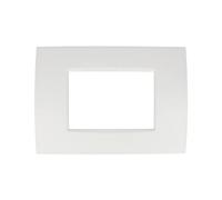puntoluceled Placca Quadra in tecnopolimero compatibile con BTicino Living Light 3 moduli Bianco - Cornice frontale da incasso cassetta 503