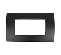 puntoluceled Placca Quadra in tecnopolimero compatibile con BTicino Living Light 3 moduli Nero - Cornice frontale da incasso cassetta 503