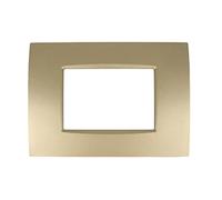 puntoluceled Placca Quadra in tecnopolimero compatibile con BTicino Living Light 3 moduli Oro - Cornice frontale da incasso cassetta 503