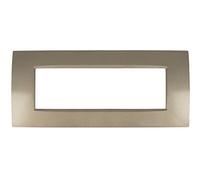 puntoluceled Placca Slim compatibile con BTicino Living Light Air 7 moduli Bronzo - Cornice frontale da incasso cassetta 507