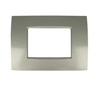 puntoluceled Placca Slim Compatibile con BTicino Living Light Air 7 Moduli | Titanio | Ultra Sottile 503 504 507 (3 Moduli, Titanio cod.07)