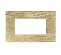 puntoluceled Placca Slim Flat compatibile con BTicino Axolute Air 4 moduli Legno Chiaro - Cornice frontale da incasso cassetta 504
