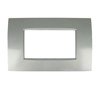 puntoluceled Placca Slim in tecnopolimero compatibile con BTicino Living Light Air 4 moduli Silver - Cornice frontale da incasso cassetta 504