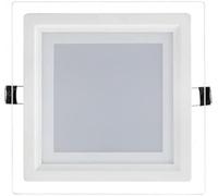 puntoluceled Plafoniera LED Quadrata da Soffitto 6W Luce Naturale 4000K - Cornice Plexiglass Effetto Vetro, Montaggio a Plafone