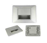 puntoluceled Segnapasso LED 1,6W 220V Incasso Scatola 503 | Placca e Supporto Inclusi | Nero | Luce Calda (Luce Fredda, Silver)