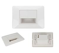 puntoluceled Segnapasso LED Interno 1,6W 220V 3 Moduli Bianco Luce Fredda 6500K | Incasso 503 Placca e Supporto Inclusi