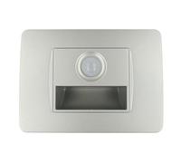 puntoluceled Segnapasso LED Interno con Sensore PIR 1,6W 220V 3 Moduli Silver Luce Calda 3000K | Incasso 503