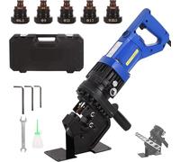 Punzonatrice 1300 W,Punzonatrice Idraulica Elettrica,Punzonatrice per Metallo con Spazzola di Carbone,5 Matrici per Lamiera di Ferro,Rame, Alluminio, Acciaio Angolare,Channel Steel,Anglesteel-220V