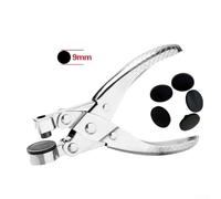 Punzonatrice automatica per pelle, con 6 punte di dimensioni da 1,5 a 4 mm, per cinture, cinturini per orologi, lavori di cucito, manico in legno con struttura in acciaio e ottone (A)