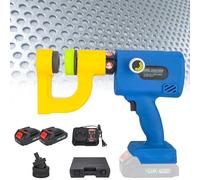 Punzonatrice Idraulica Elettrica, Utensile Automatico Portatile sa 50 Kn, xon Ritorno Manuale Dell'Olio, per Piastre In Acciaio Inossidabile, Include Due Batterie e Custodia per Il Trasporto,Φ22mm