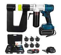 Punzonatrice idraulica, perforatrice elettrica per acciaio con matrici da 16/20/22/25/28/32 mm, 2 batterie, profondità di 150 mm, per impieghi gravosi per metallo, ferro e lamiere(With 6 molds)