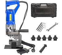 Punzonatrice Idraulica, Punzonatrice Elettrica, Perforatrice for fori in metallo, posizionamento preciso e veloce, con 5 matrici Φ da 6,5 a 20,5 mm for forare il rame(Anglesteel,220V)