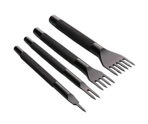 Punzonatrice per pelle, perforatrice per cintura per pelle, kit di utensili manuali professionali con punzonatura a 1 2 4 6 rebbi, perfetto per progetti fai da te in pelle, cinture fatte a mano