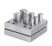 Punzonatrice rotonda manuale Set di punzoni per taglierina a disco per gioielli 7 fori Cerchio in metallo Stampo rotondo Taglio Strumenti di punzonatura Punzonatura Die