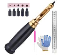 Punzone a vite giapponese sei misure con manico in legno per foratura precisa