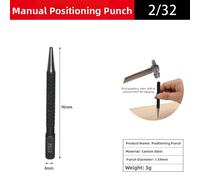 Punzone centrale manuale set 7 pezzi con funzionamento con una sola mano per mar